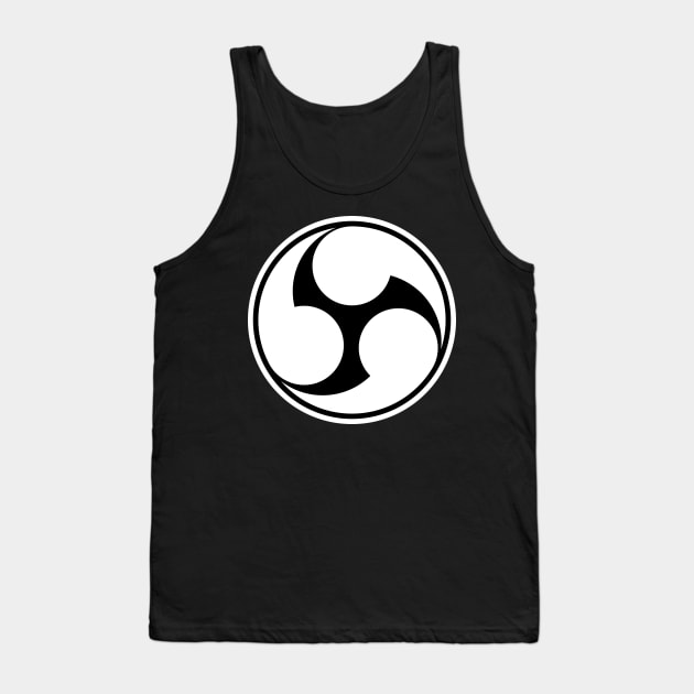 Mitsu Tomoe 001 White on Black Tank Top by Rupert Russell